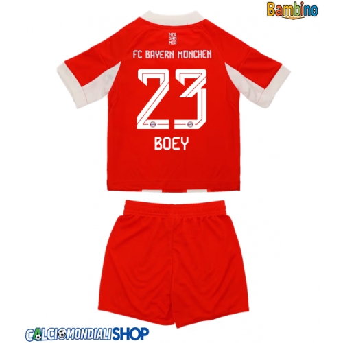 Maglie da calcio Bayern Munich Sacha Boey #23 Prima Maglia Bambino 2025-26 Manica Corta + Pantaloni corti)